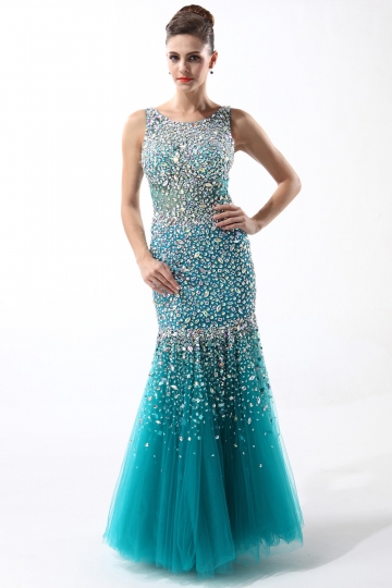 Trompote Blau Lang Ballkleid-PERSUNKLEID