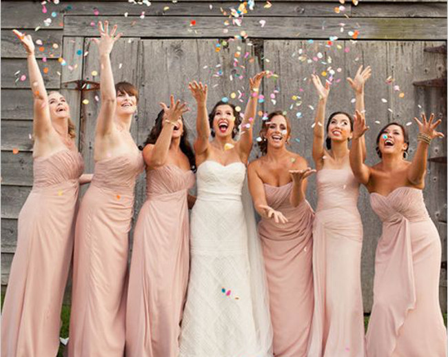 Hochzeit Schuss Ideen Braut Brautjungfern Persunkleid