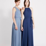 Blau-Tone-Lang-Chiffon-Brautjungfernkleid