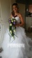 Chic Ball Gown weißes Herz-Ausschnitt Brautkleider aus Tüll