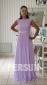Chic A-Linie Boot-Ausschnitt Bodenlanges rosa Abendkleid aus Chiffon